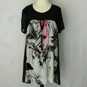NWT Rongxuan Black Blouse / Tunic /Short Dress 4XL